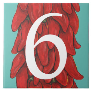 Azulejo De Cerâmica Casa de Pimenta Vermelha do Sudoeste #6 Turquoise