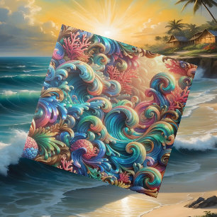 Azulejo De Cerâmica Casa de Praia Colorida Decoração Relaxante de Re