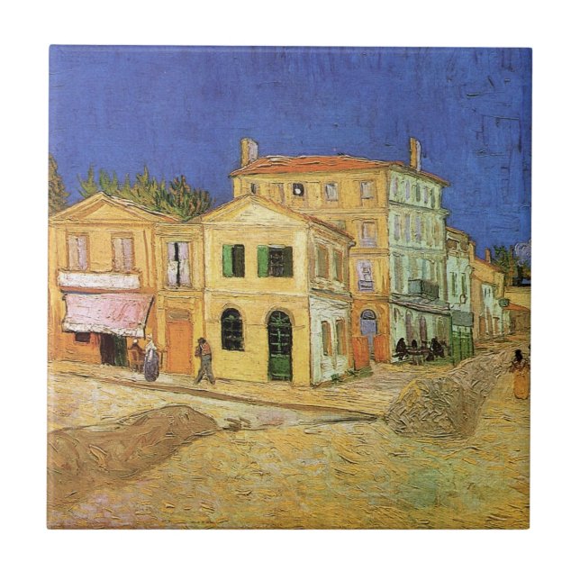 Azulejo De Cerâmica Casa de Vincent em Arles, por Vincent van Gogh (Frente)