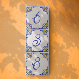 Azulejo De Cerâmica Casa Mediterrânea Número – Laranja