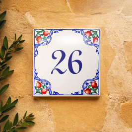 Azulejo De Cerâmica Casa Mediterrânea Personalizada Número – Melograno
