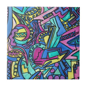 Azulejo De Cerâmica Casa Mia-Arte abstrata pintada à mão