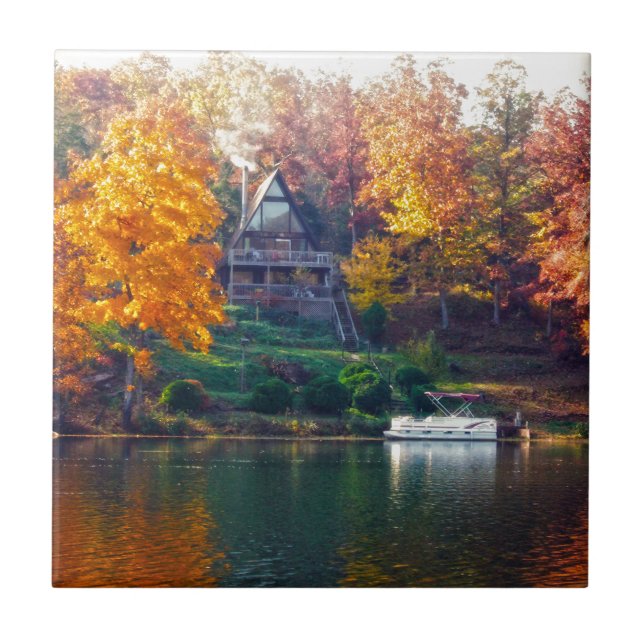 Azulejo De Cerâmica Casa no lago (Frente)