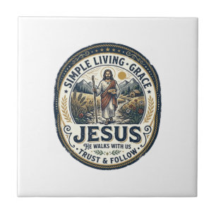 Azulejo De Cerâmica Casa Pequena de Jesus Vida Lenta Vintage