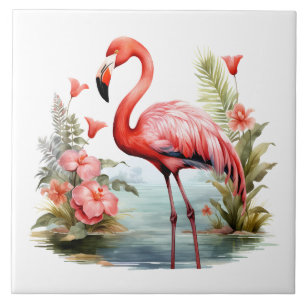 Azulejo De Cerâmica casa praia rosa flamingo amante artesanato
