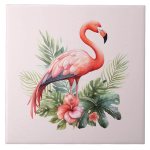 Azulejo De Cerâmica casa praia rosa flamingo amante artesanato
