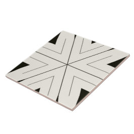 Azulejo De Cerâmica Casa Tribal Preto e Branco