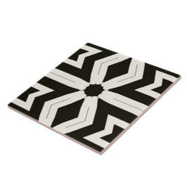Azulejo De Cerâmica Casa Tribal Preto e Branco