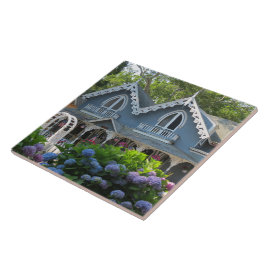 Azulejo De Cerâmica Casa Vitoriana em Azul - Martha's Vineyard