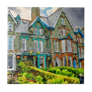 Azulejo De Cerâmica Casa vitoriana em Keswick pintada em aquarela