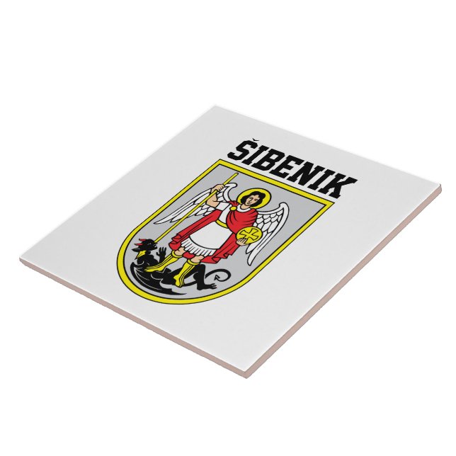 Azulejo De Cerâmica Casaco de armas de Šibenik - Croácia (Lateral)