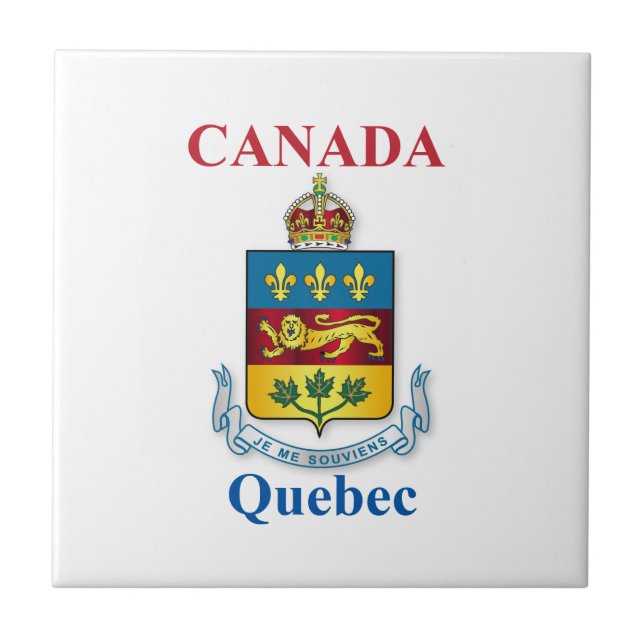 Azulejo De Cerâmica Casaco de armas do Quebec (Frente)