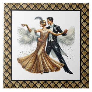 Azulejo De Cerâmica Casal elegante Art Déco