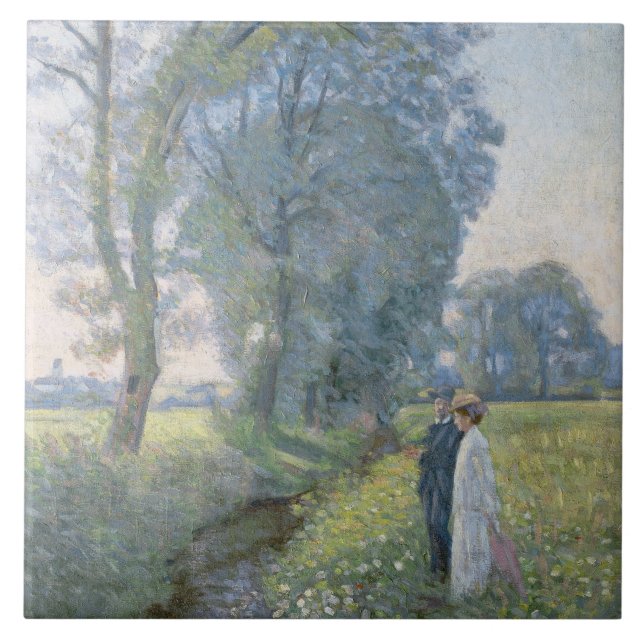 Azulejo De Cerâmica Casal Envolvido (Casamento e Casamento) (Noivado) (Frente)