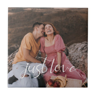 Azulejo De Cerâmica Casal Fotográfico Apenas Script De Amor