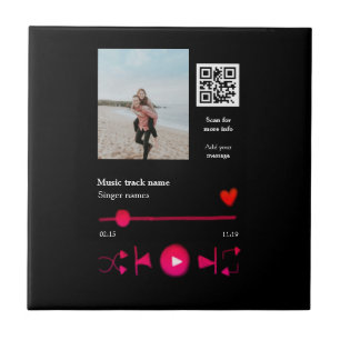 Azulejo De Cerâmica Casal personalizado do player de música