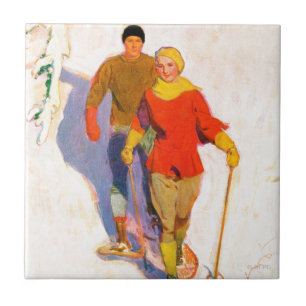 Azulejo De Cerâmica Casal que veste sapatos de neve por McClelland