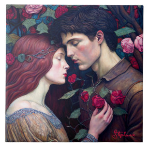 Azulejo De Cerâmica Casal Vintage Romance Lovers