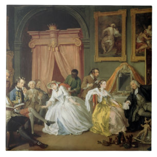 Azulejo De Cerâmica Casamento a la Mode: IV, The Toilette, c.1743 (ól