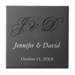 Azulejo De Cerâmica Casamento de Monograma de Script de Caligrafia Atr<br><div class="desc">Simples Designs Modernos Minimalistas. São todos simples,  modernos,  atraentes.</div>