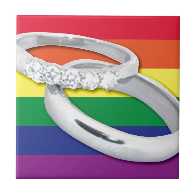 Azulejo De Cerâmica Casamento Lésbico gay (Frente)