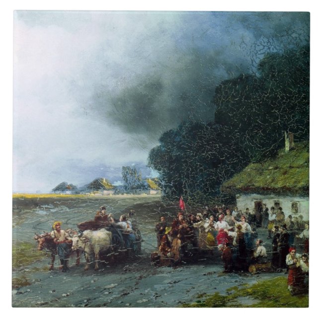 Azulejo De Cerâmica Casamento tradicional ucraniano (Ucrânia) (Casamen (Frente)