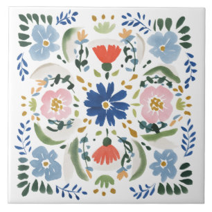 Azulejo De Cerâmica Casas de Campo Florais Azuis Holandês