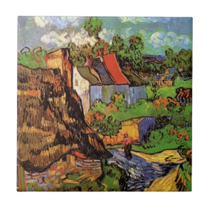 Azulejo De Cerâmica Casas em Auvers por Vincent van Gogh