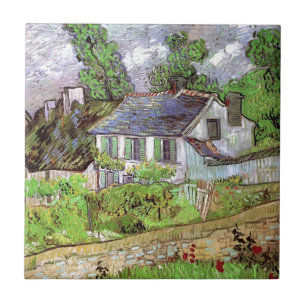 Azulejo De Cerâmica Casas em Auvers, Vincent van Gogh.
