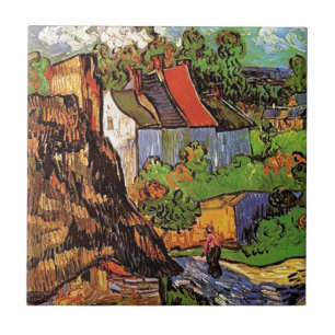 Azulejo De Cerâmica Casas em Auvers, Vincent van Gogh. Vila