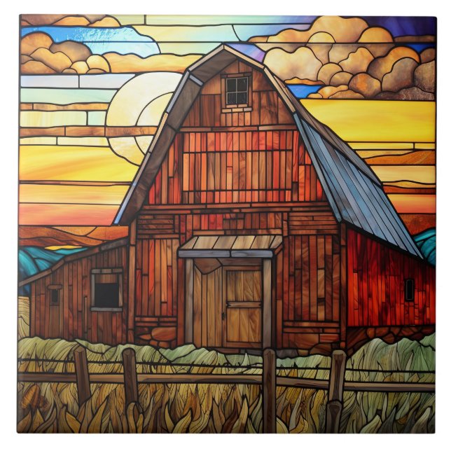 Azulejo De Cerâmica casca de vidro corada em falso (Frente)