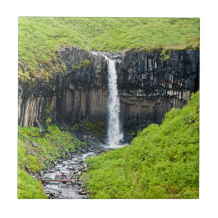Azulejo De Cerâmica Cascata de Svartifoss em Skaftafall - Islândia