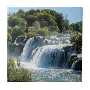 Azulejo De Cerâmica Cascata no Parque Nacional de Krka - Dalmácia, Cr