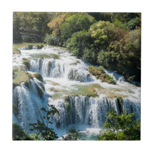 Azulejo De Cerâmica Cascata no Parque Nacional de Krka - Dalmácia, Cro