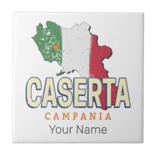 Azulejo De Cerâmica Caserta Itália Retro Campania Mapa Vintage Souveni