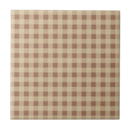 Azulejo De Cerâmica Castanho Bege Plaid Búfalo Rústico País