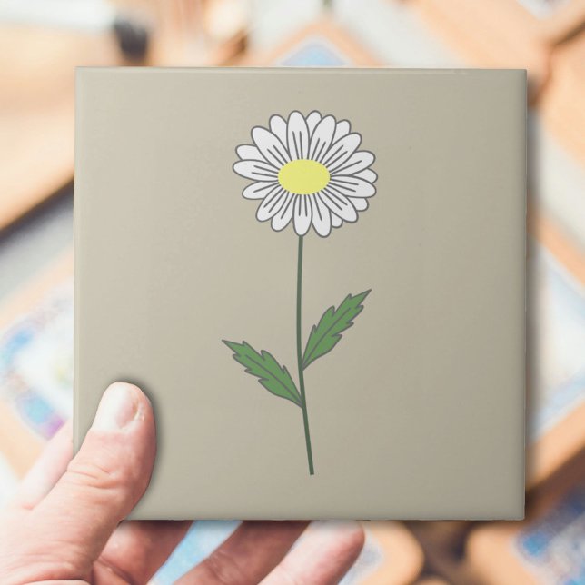 Azulejo De Cerâmica Castanho-da-margarida-margarida-margarida (Daisy Flower Brown Ceramic Tile)