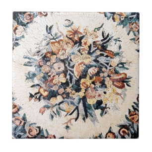 Azulejo De Cerâmica Castanho-da-mosaico flaoral italiano-antigo romano