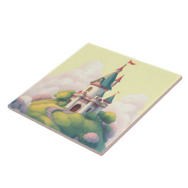 Azulejo De Cerâmica Castelo caprichoso com jardim verde