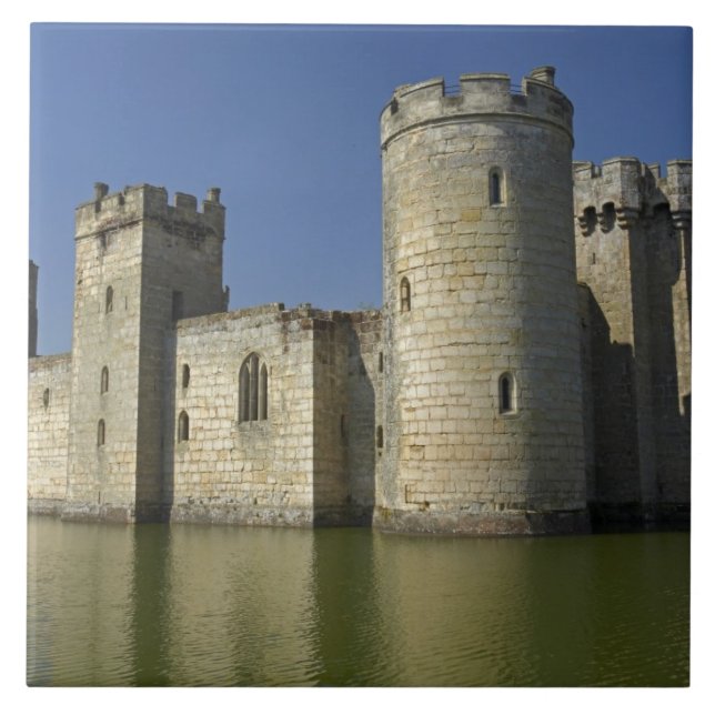 Azulejo De Cerâmica Castelo de Bodiam (1385), refletido em fosso, Este (Frente)