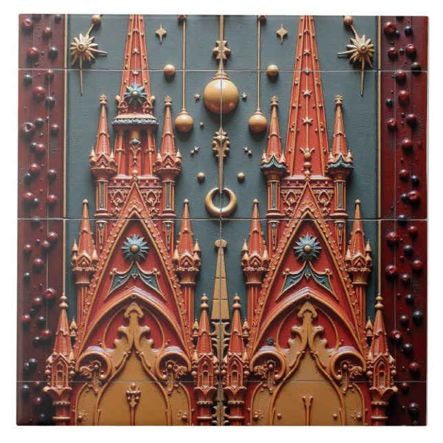 Azulejo De Cerâmica Castelo de Crepúsculo (Frente)