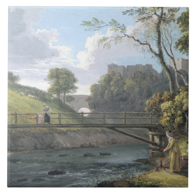 Azulejo De Cerâmica Castelo de Roslin, Midlothian (w/c e gouache no (Frente)