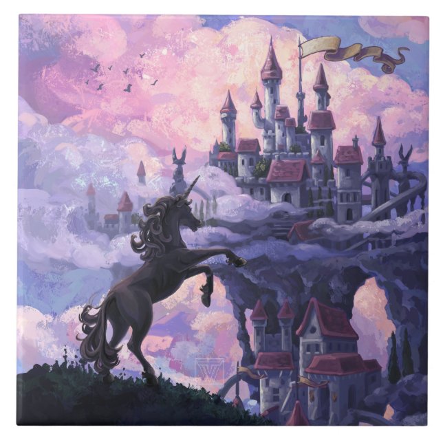 Azulejo De Cerâmica Castelo de Unicórnio (Frente)