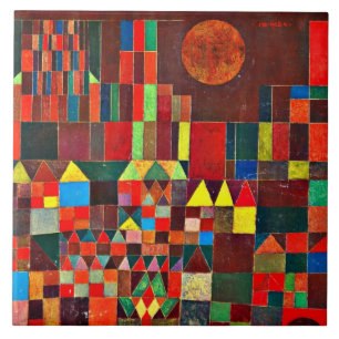 Azulejo De Cerâmica Castle e Sun, abstrato de Paul Klee