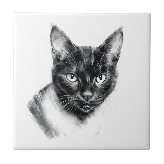 Azulejo De Cerâmica Cat Charcoal (Frente)