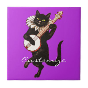 Azulejo De Cerâmica Cat tocando Banjo Thunder_Cove