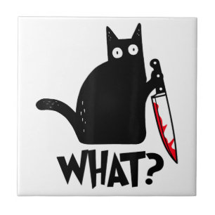 Azulejo De Cerâmica Cat What Funny Black Cat Shirt Murderous Cat With 
