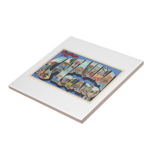 Azulejo De Cerâmica Catalina Island - Letra grande postal da Califórn
