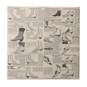 Azulejo De Cerâmica Catálogo de Calçados para senhoras da Vintage - Mo