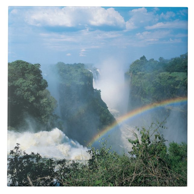 Azulejo De Cerâmica Cataratas Vitória, Zimbabwe (Frente)
